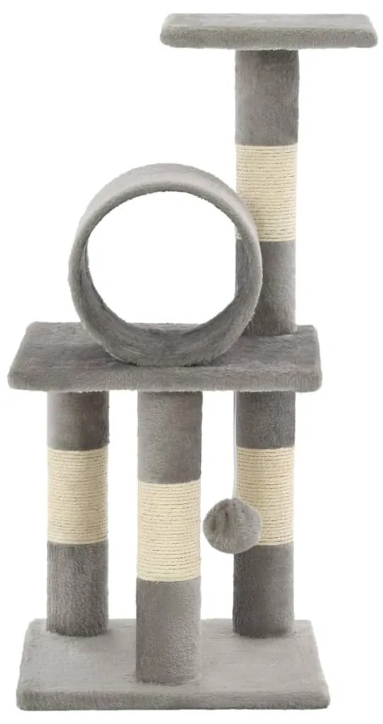 Albero per gatti con tiragraffi in sisal 65 cm grigio