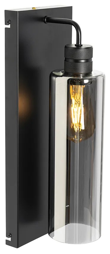 Applique moderna nera con vetro fumé - Stavelot