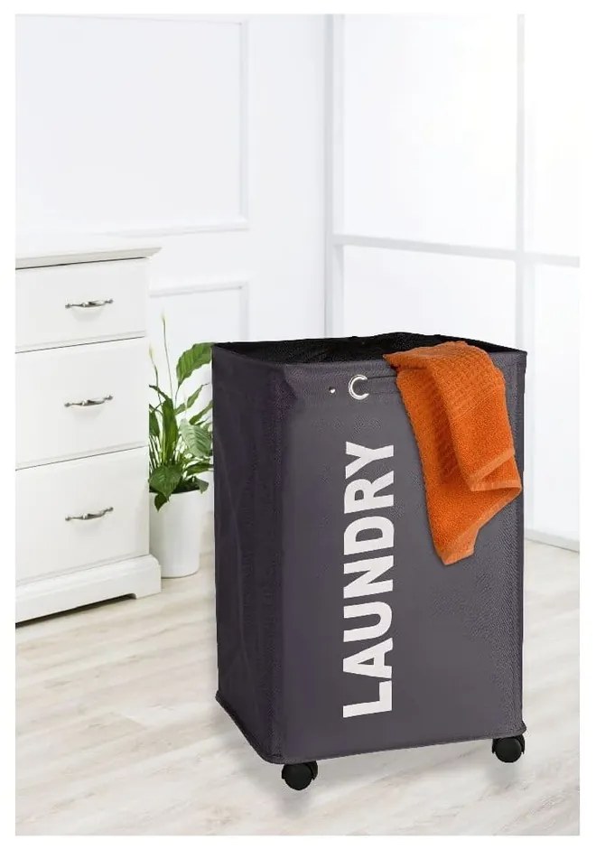 Cesto portabiancheria Quadro grigio, 79,2 l Corno - Wenko