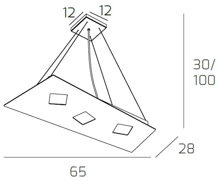 Sospensione Moderna Note Metallo Sabbia 3 Luci Gx53