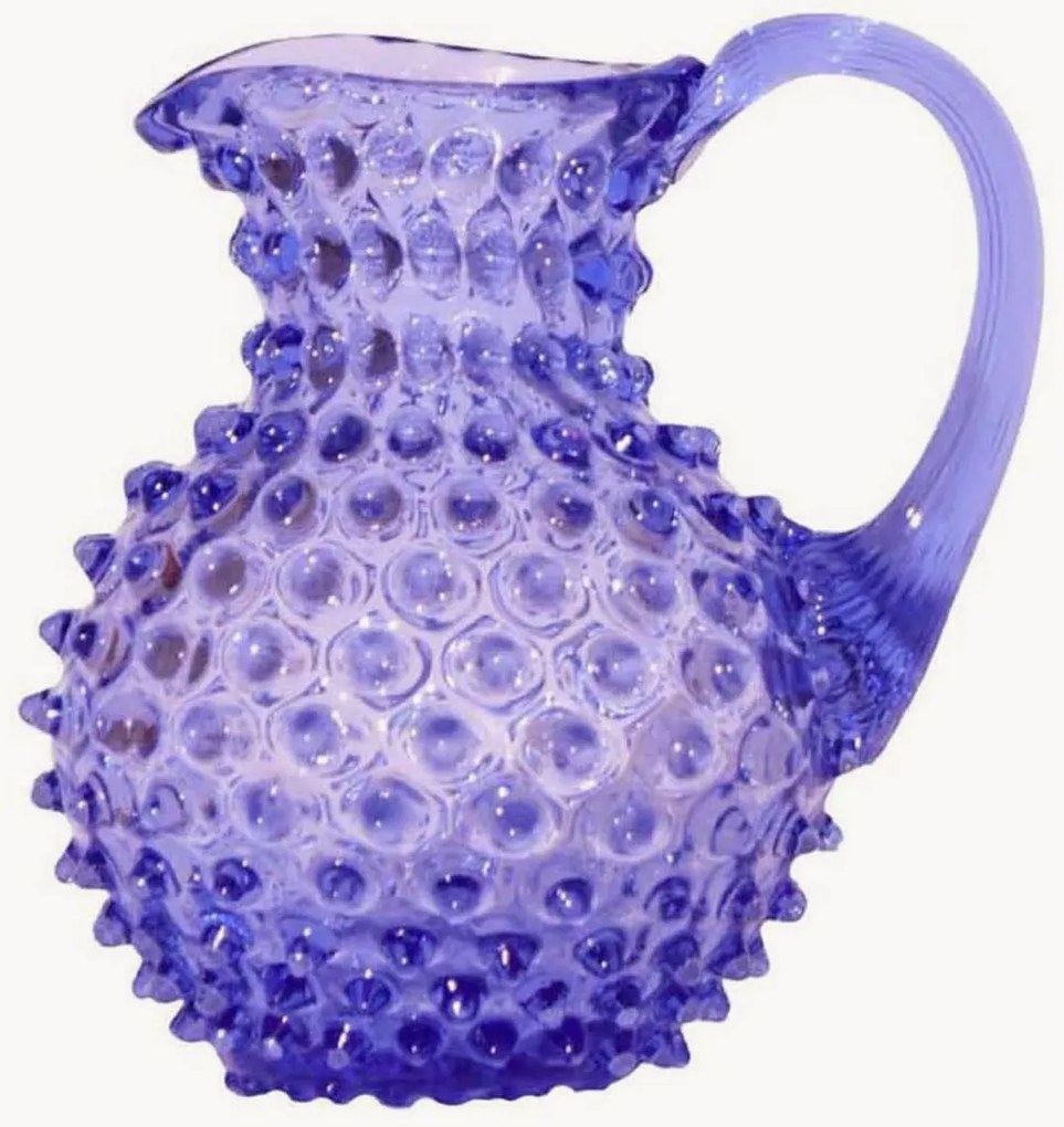 Brocca in vetro soffiato Hobnail