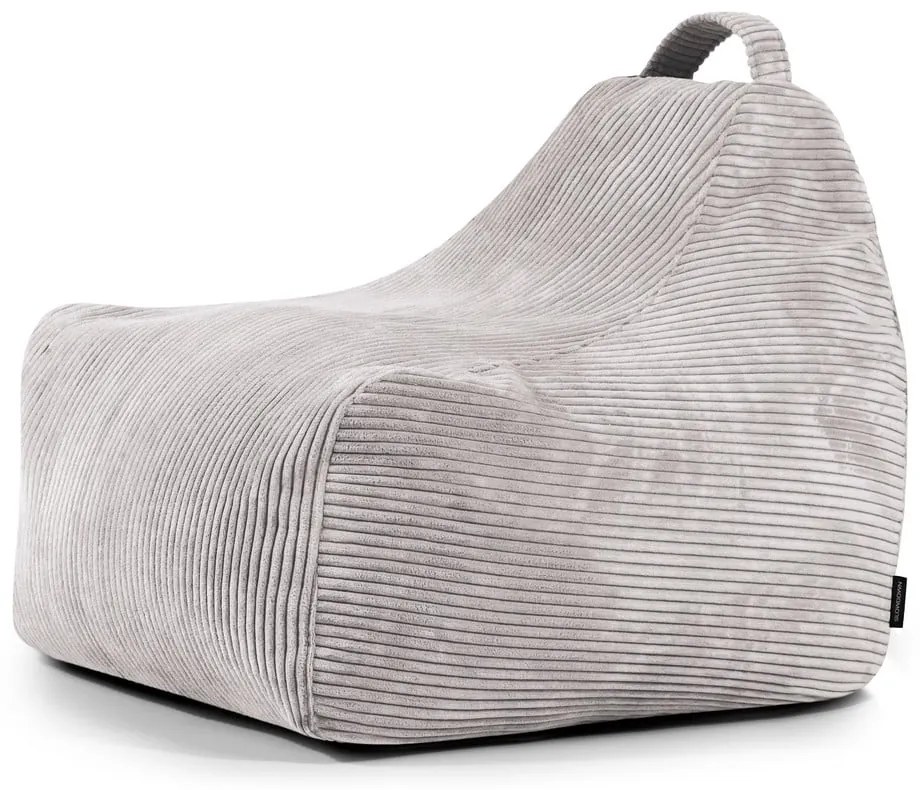 Pouf a sacco per bambini grigio chiaro con rivestimento in velluto a coste Game Amuse – SLOWDOWN