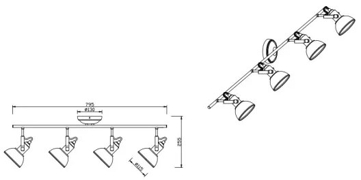 Trio - Faretto GINA 4xE14/40W/230V bianco