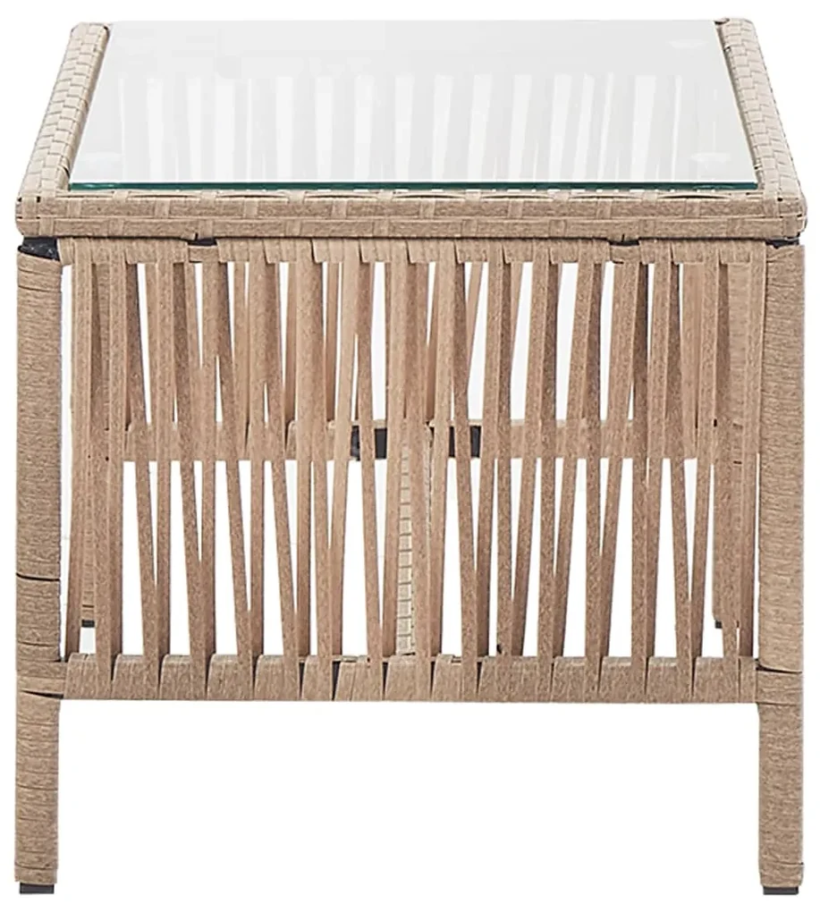 Set divani da giardino 4 pz con cuscino in polyrattan beige