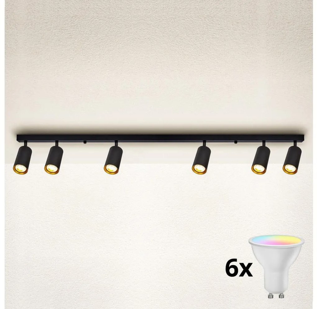 Brilagi - Lampada spot LED dimmerabile SELE 6xGU10/6,5W/230V nero/oro