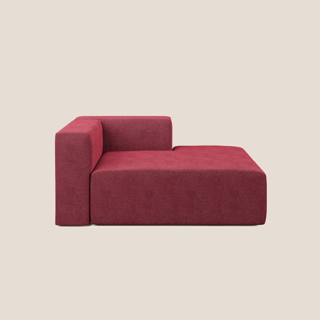 Nettuno modulo chaise longue in morbido tessuto bouclè T07 rosso