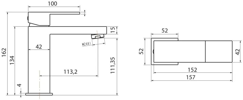 New Line M2 Miscelatore Lavabo Con Cartuccia In Ceramica E Lega Di Ottone Cromo