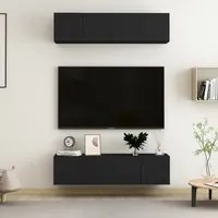 Mobili TV 4 pz Neri 60x30x30 cm in Truciolato cod mxl 17308