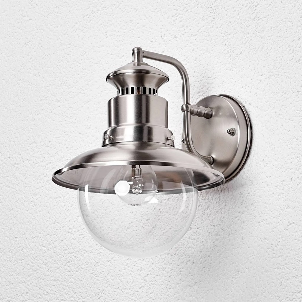 Lindby applique da esterno Gwendolyn, grigio, acciaio inox, 26 cm