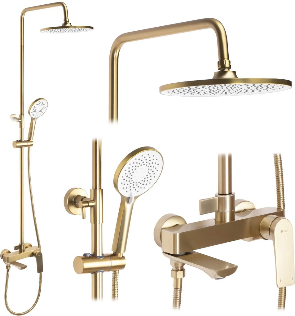 Set doccia REA AVALON GOLD BRUSH