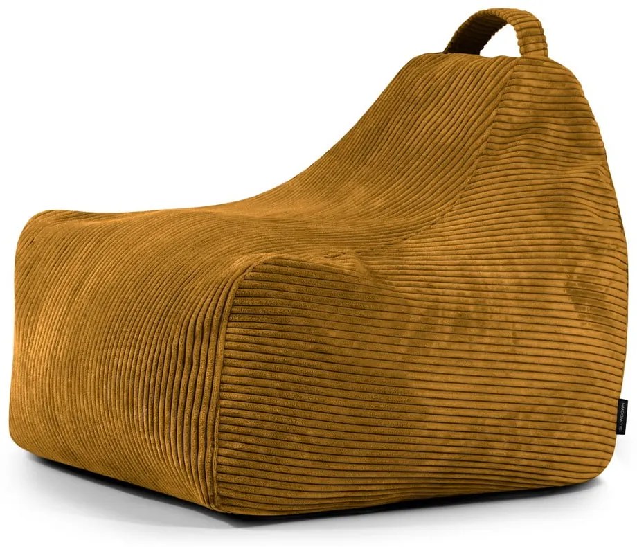 Pouf a sacco per bambini color senape con rivestimento in velluto a coste Game Amuse – SLOWDOWN
