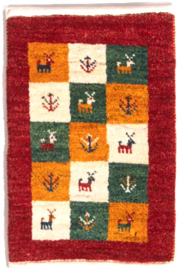 Gabbeh Tappeto 40 x 60 Rosso (Iran) Annodato A Mano