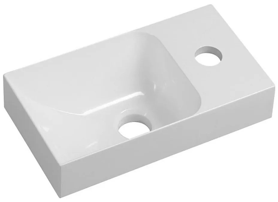 Sapho - Lavabo sospeso PICCOLINO 30x17 cm destro/marmo ricomposto/bianco