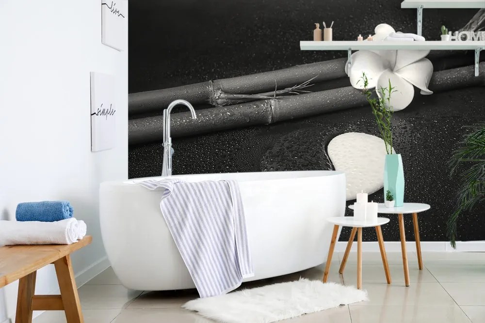 Carta da parati – Natura morta in bianco e nero con Yin e Yang