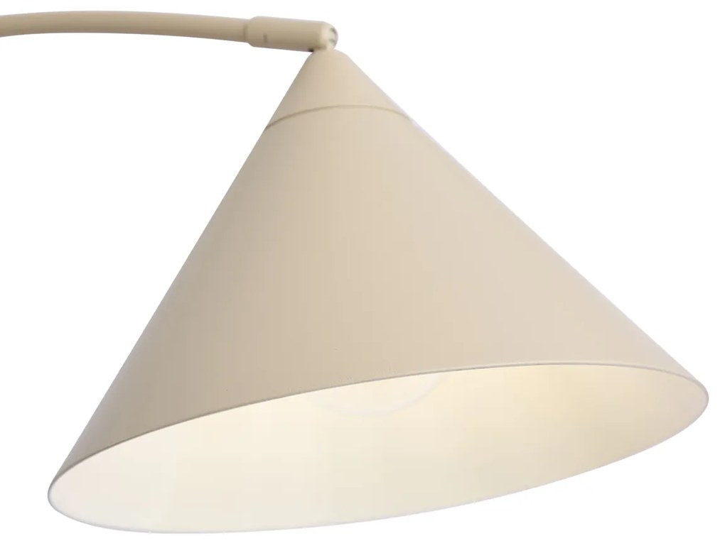 Lampada da terra retrò beige con interno bianco - Triangolo
