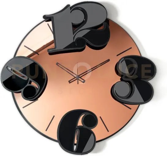 Orologio da parete benguiat nero,crystal luxe rosa