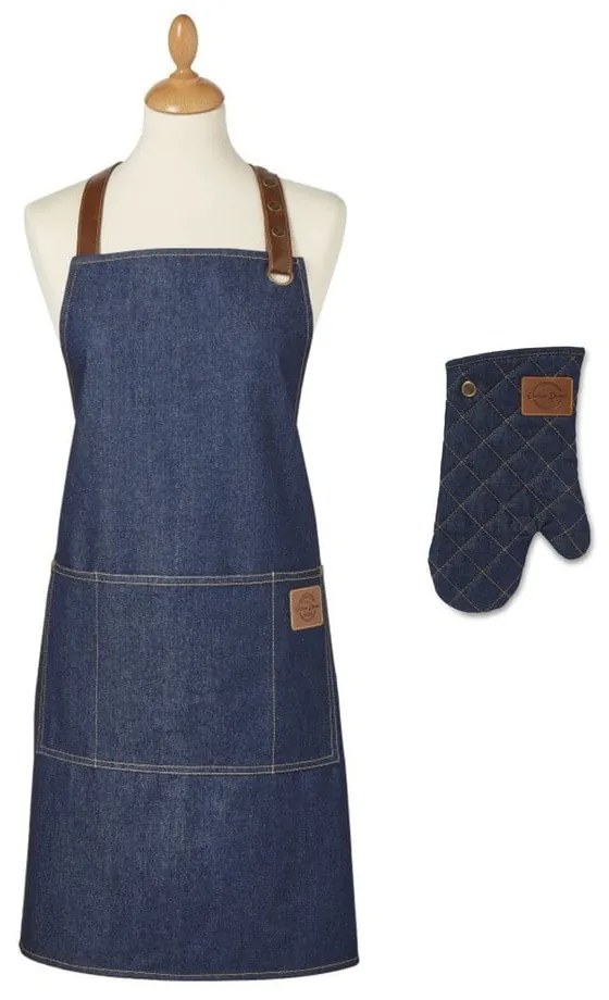 Set con grembiule e guanto da forno Oxford Denim - Cooksmart ®