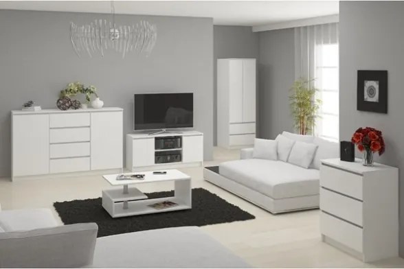 Cassettiera Credenza 120x40x120 Cm 10 Cassetti Artika Bianco Opaco