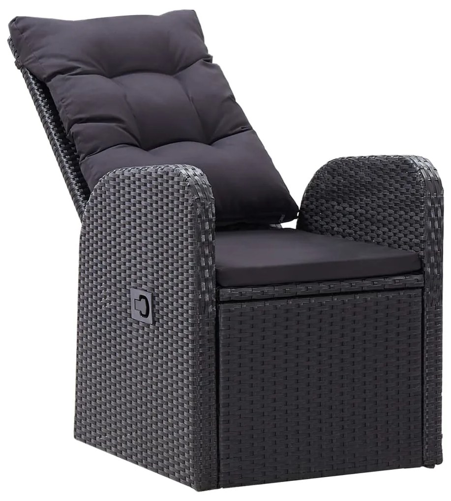 Set mobili da pranzo per giardino 5 pz nero