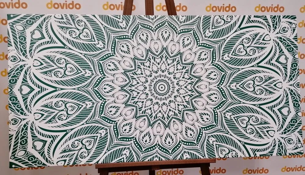 Stampa su tela – Mandala armonia su sfondo verde