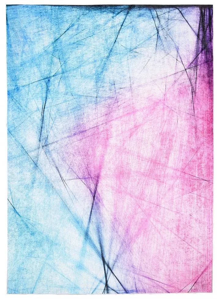 Tappeto di tendenza astratto blu e rosa Larghezza: 160 cm | Lunghezza: 230 cm