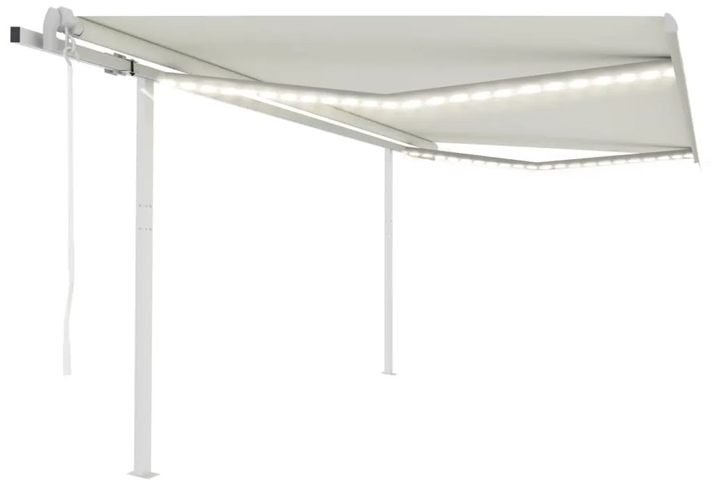 Tenda Automatica Con Sensore Vento E Led 4,5x3 M Crema /