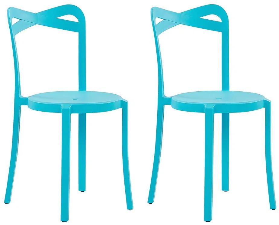 Set di 2 sedie in plastica blu CAMOGLI Beliani