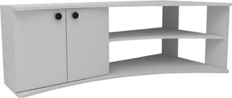 Mobile TV Ad Angolo Design Curvo Con 2 Ante Doris Bianco