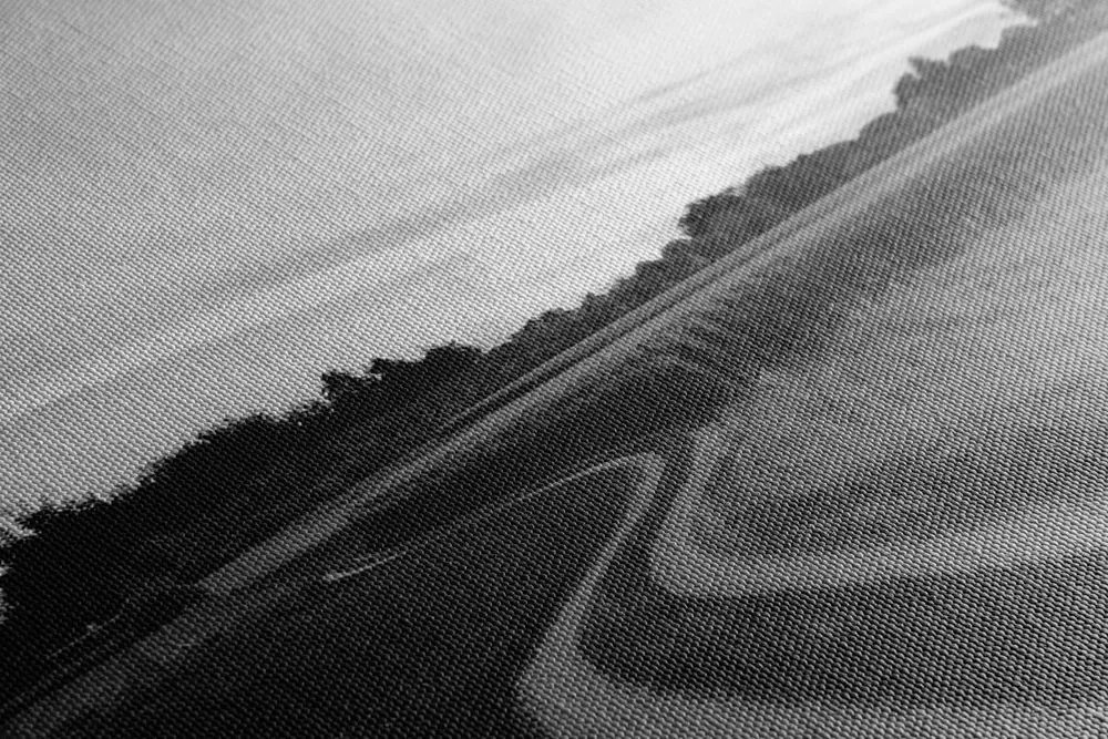 Stampa su tela – Tramonto sul paesaggio in bianco e nero