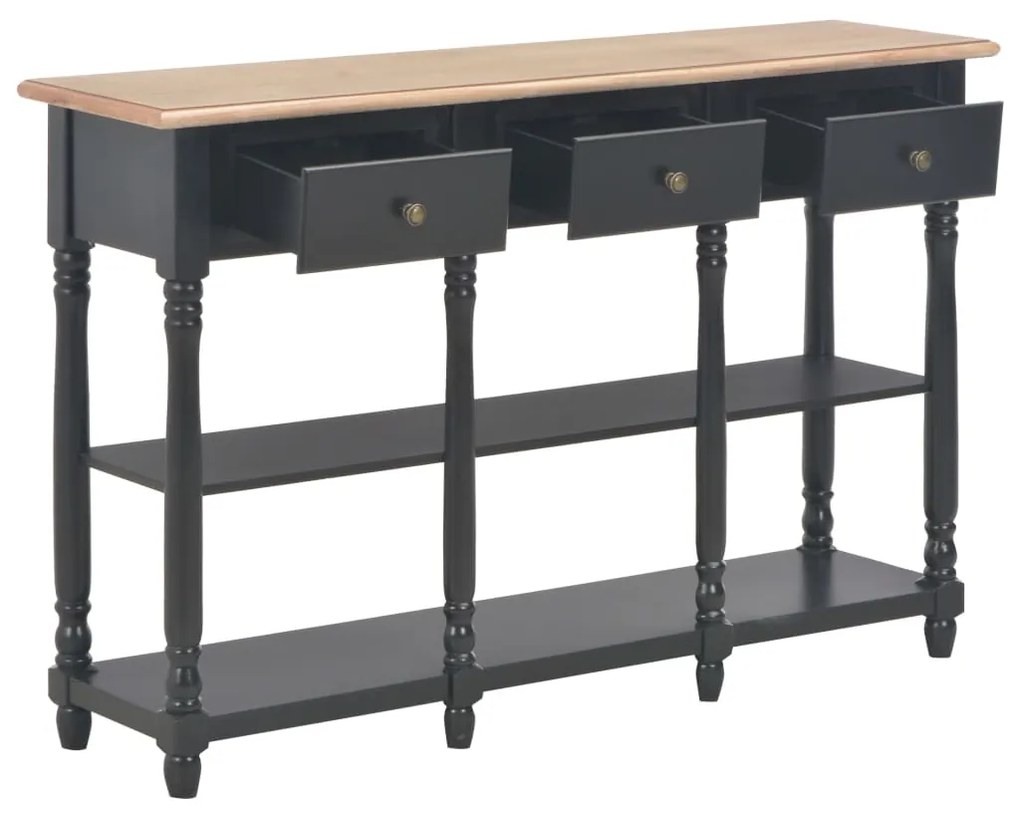 Tavolo consolle nero 120x30x76 cm in mdf