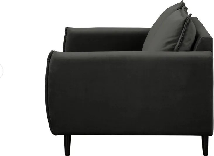 Divano grigio scuro con rivestimento in velluto 138 cm Juli – Ropez