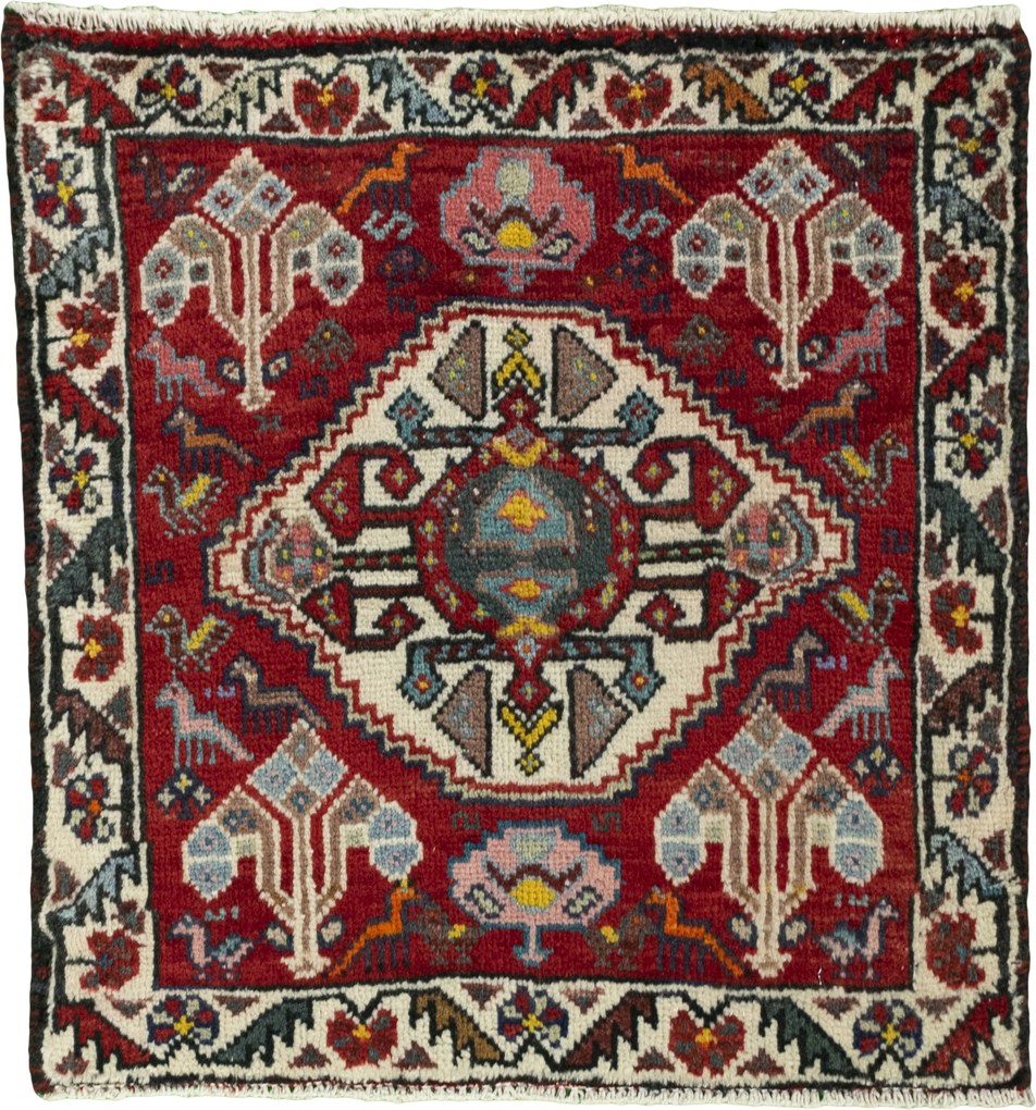 Shiraz Tappeto persiano 60x60 Rosso (Iran) Annodato A Mano