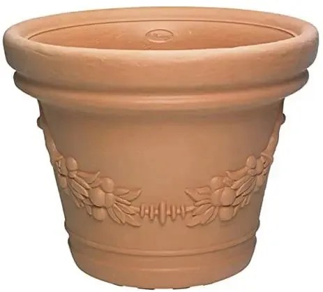 Vaso tondo diametro 50 festonato diversi colori, TERRACOTTA