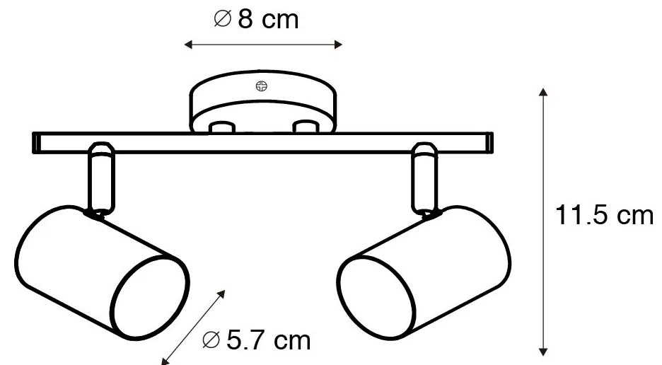 Faretto moderno bronzo orientabile 2 luci - Jeana
