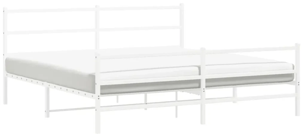 Giroletto con testiera e pediera metallo bianco 200x200 cm