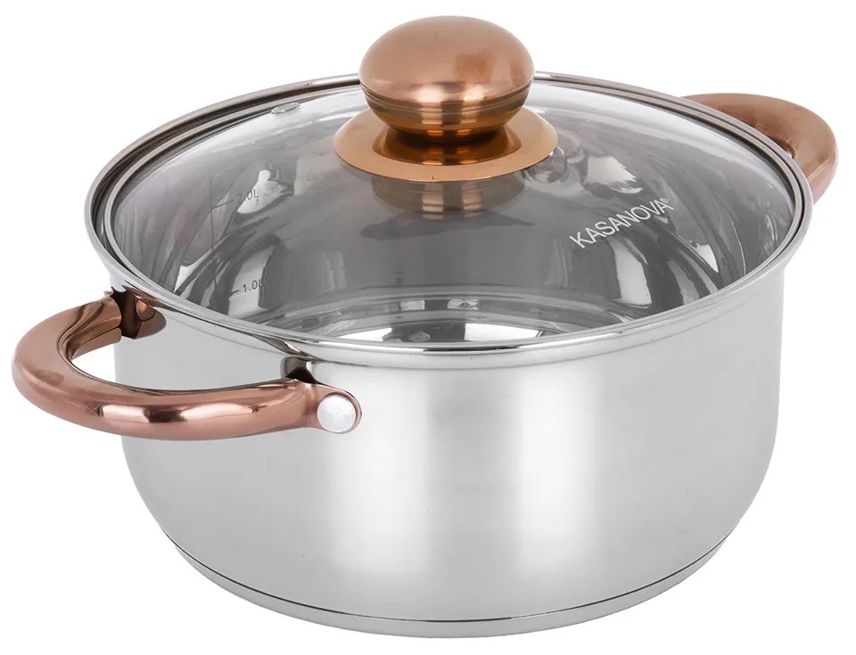 Casseruola 20 cm acciaio inox Meravigliosa con coperchio