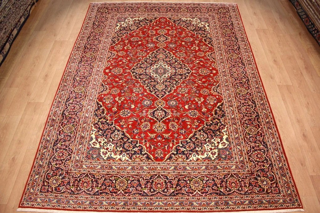 Kashan Tappeto 350 x 250 (Iran) Annodato A Mano