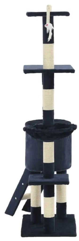 Albero per Gatti con Tiragraffi in Sisal 138 cm Blu Scuro