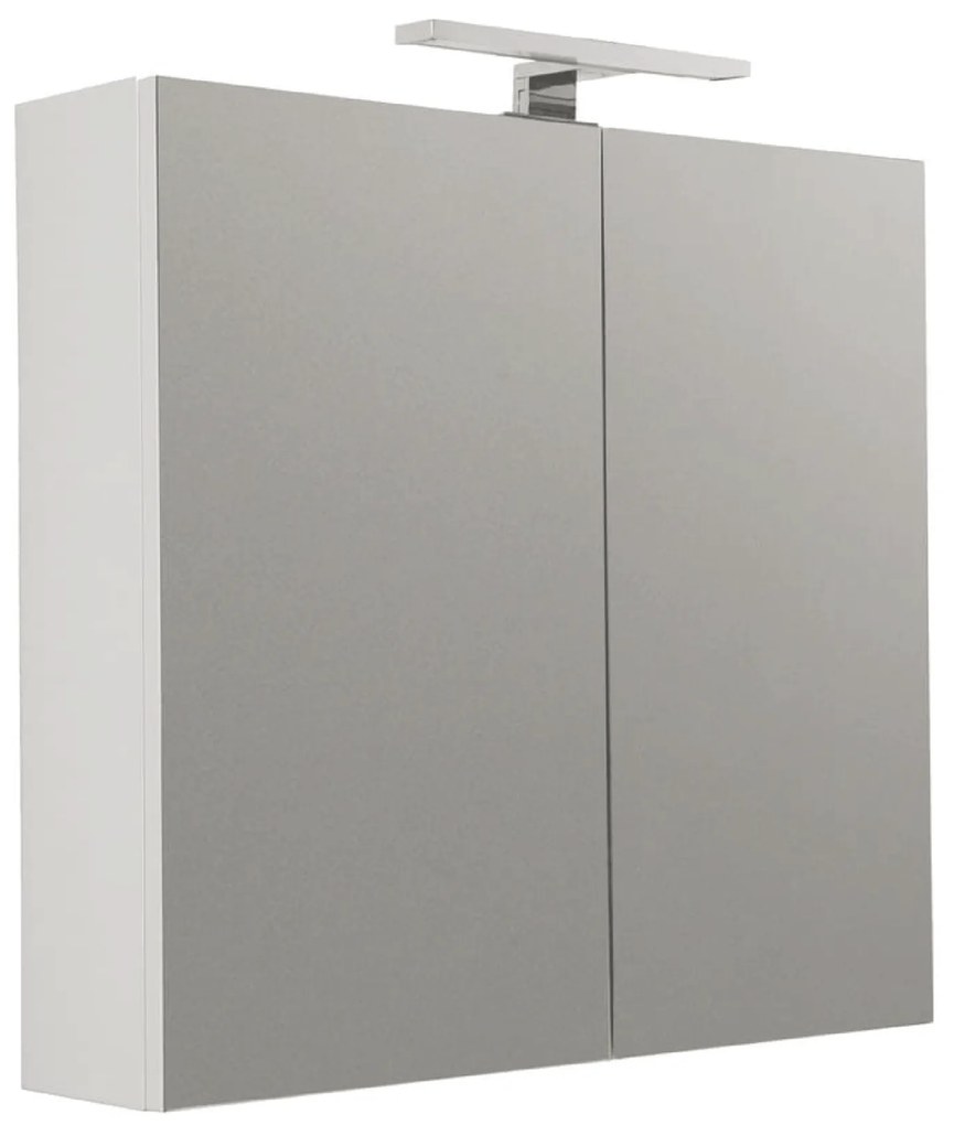 Specchio Contenitore 60x60 Due Ante Con Lampada Led Savini "Specchiere"