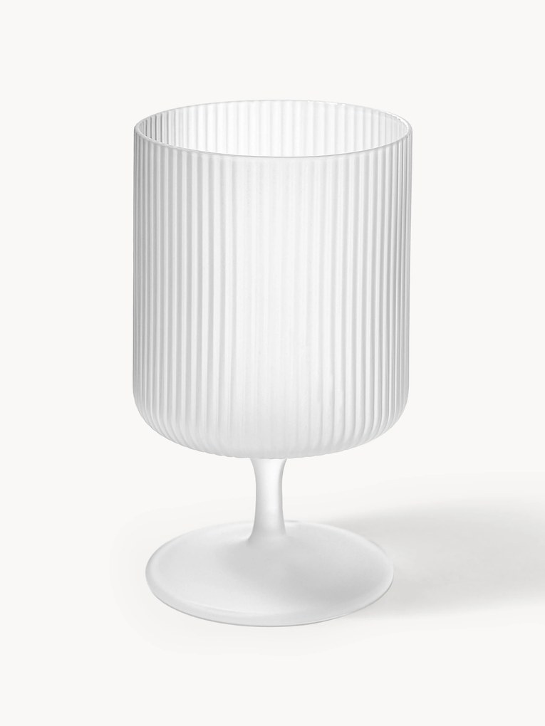 Set di 2 bicchieri da vino in vetro soffiato con scanalatura in rilievo Ripple