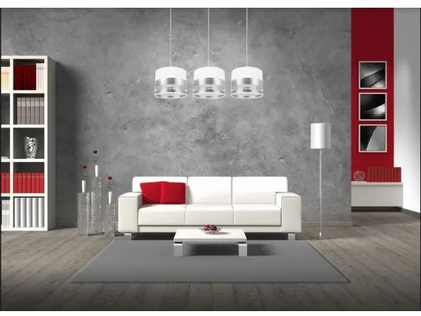 Lampadario su filo MILO 3xE27/60W/230V argento