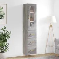 Credenza Grigio Sonoma 34,5x34x180 cm in Legno Multistratocod mxl 126009