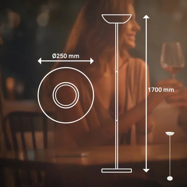 Briloner 1500016 - Lampada da terra LED dimmerabile ESTATE 8W/5V 4000 mAh bianca