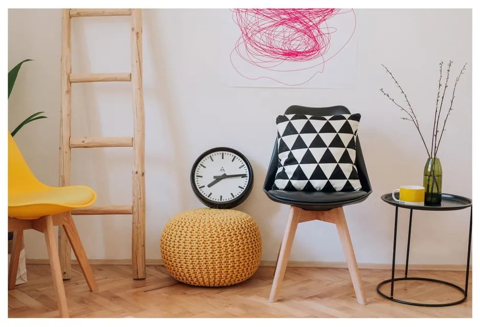 Poggiapiedi giallo con rivestimento in lavorato a maglia Jagger – Bonami Essentials