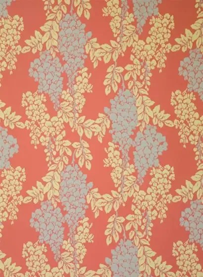 Farrow & Ball Carta da parati Wisteria - Red/ French Gray/ Churlish Green
