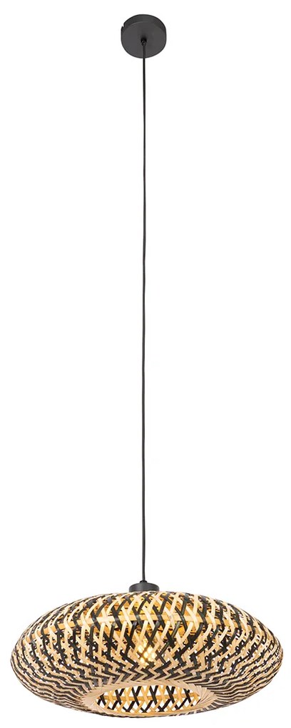Lampada a sospensione orientale in bambù nero 40 cm - Ostrava