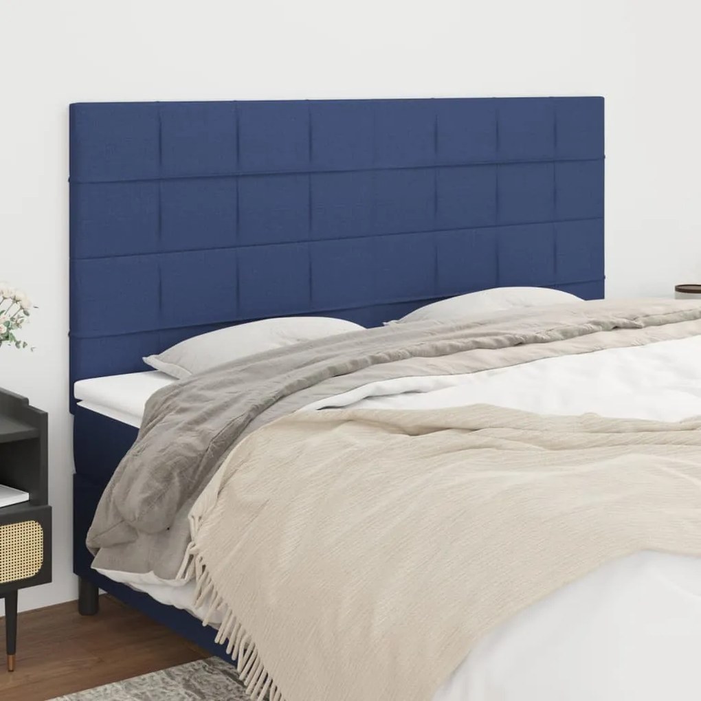 Testiera 4 Pz Blu 100x5x78/88 Cm İn Tessuto /