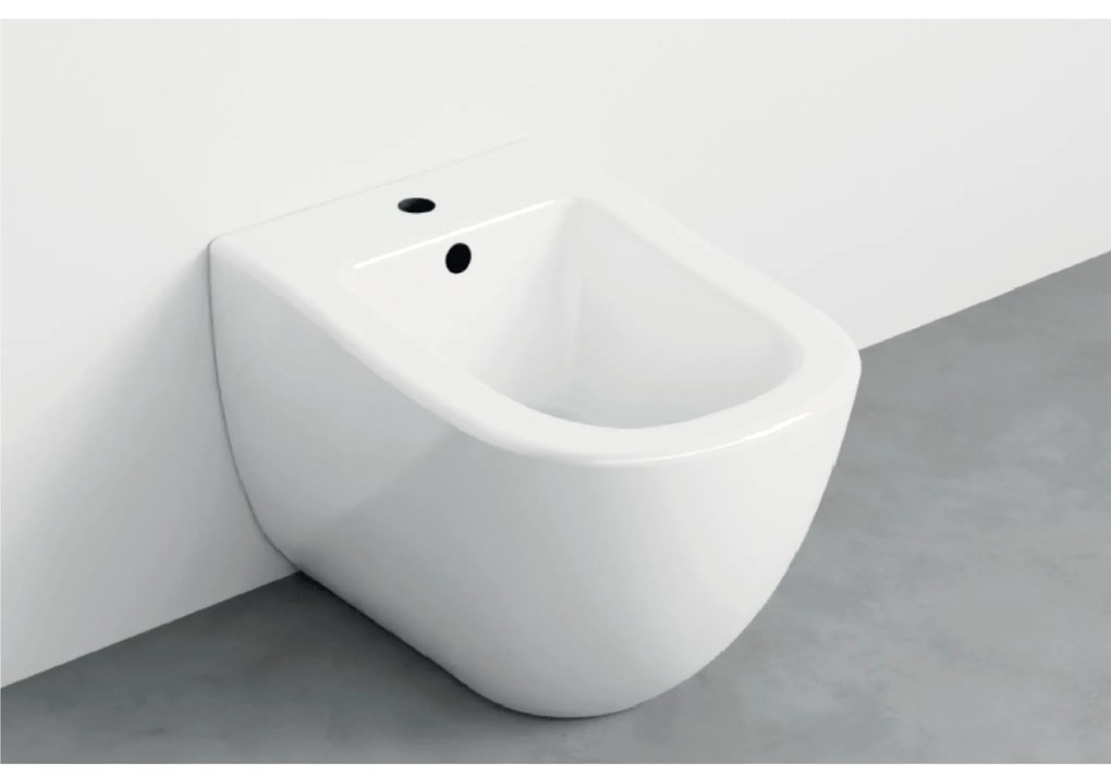 Bidet Da Terra Ceramica Cielo Bianco Lucido "Fluid"