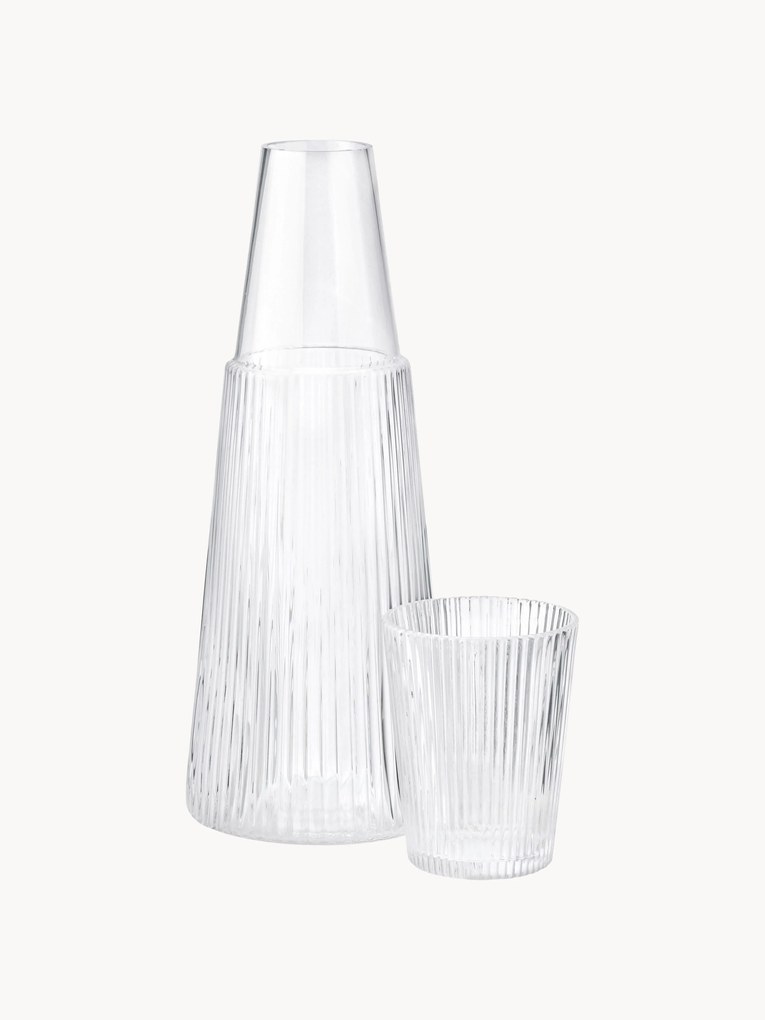 Set caraffa con bicchiere Pilastro, set da 2