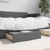 Cassetti da Letto 2pz Grigio Scuro Legno Multistrato e Tessutocod mxl 126683